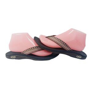 Chaco Women's Brown Black Slip-On Flat Thong Sandal Size